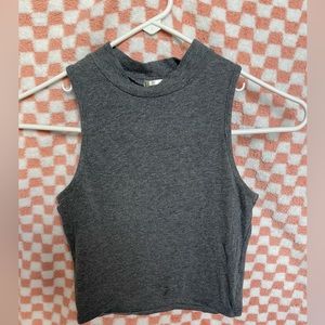 Dark grey cropped tank